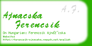 ajnacska ferencsik business card
